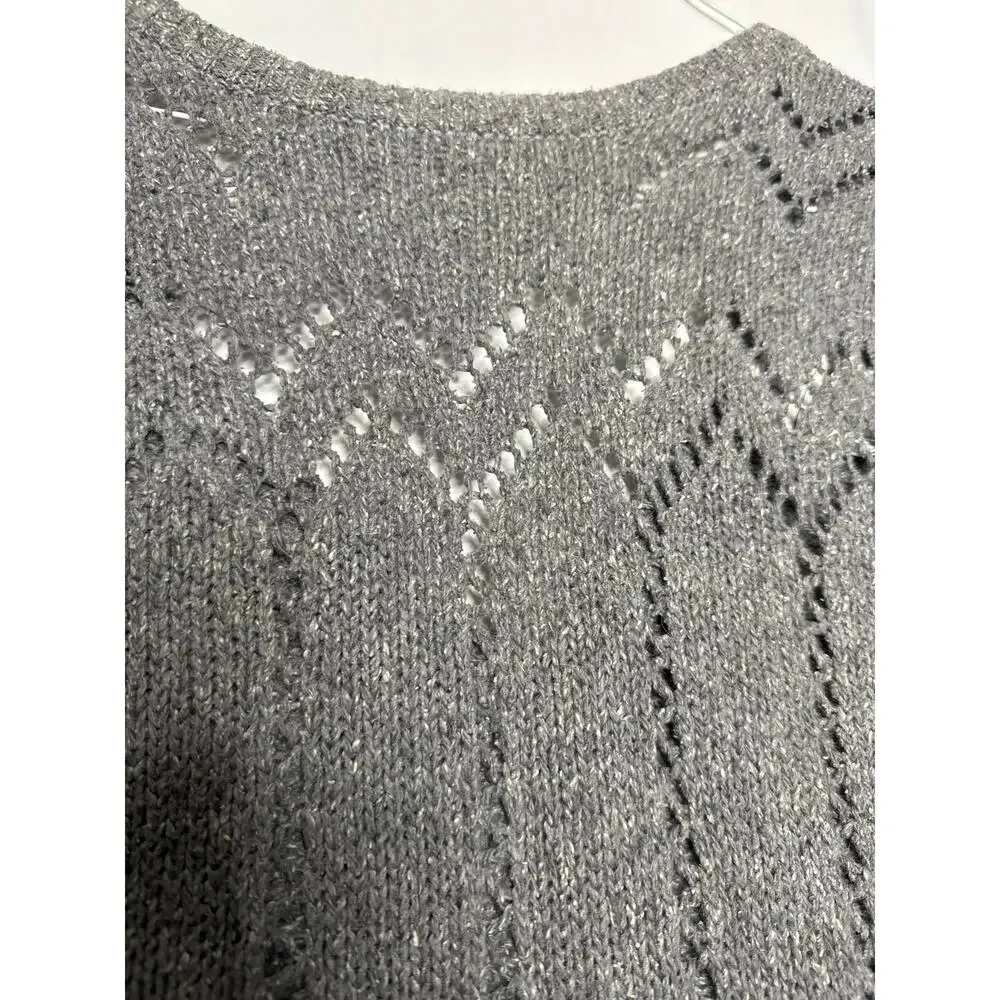 Vintage FaBE Silk & Angora mix, gray vest with a deep V on the back size Large
